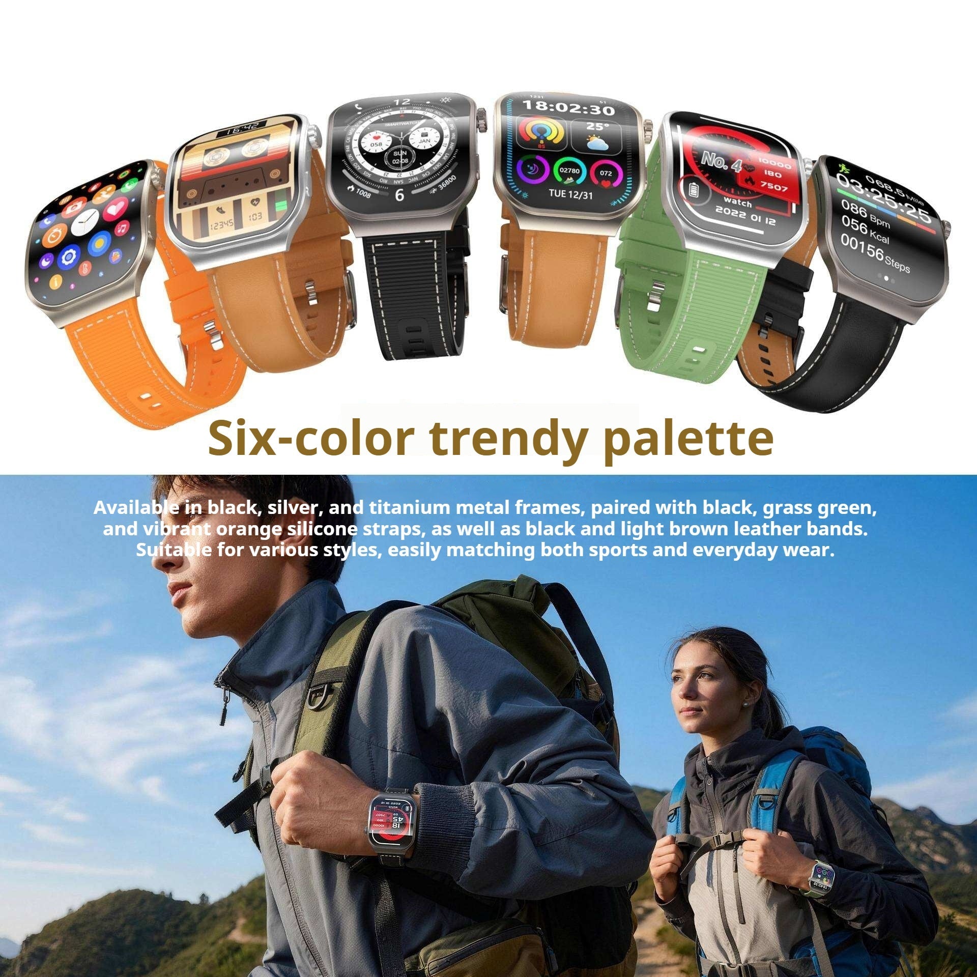 KP-S112 Curved Screen Smartwatch Calling Heart Rate Health Monitoring