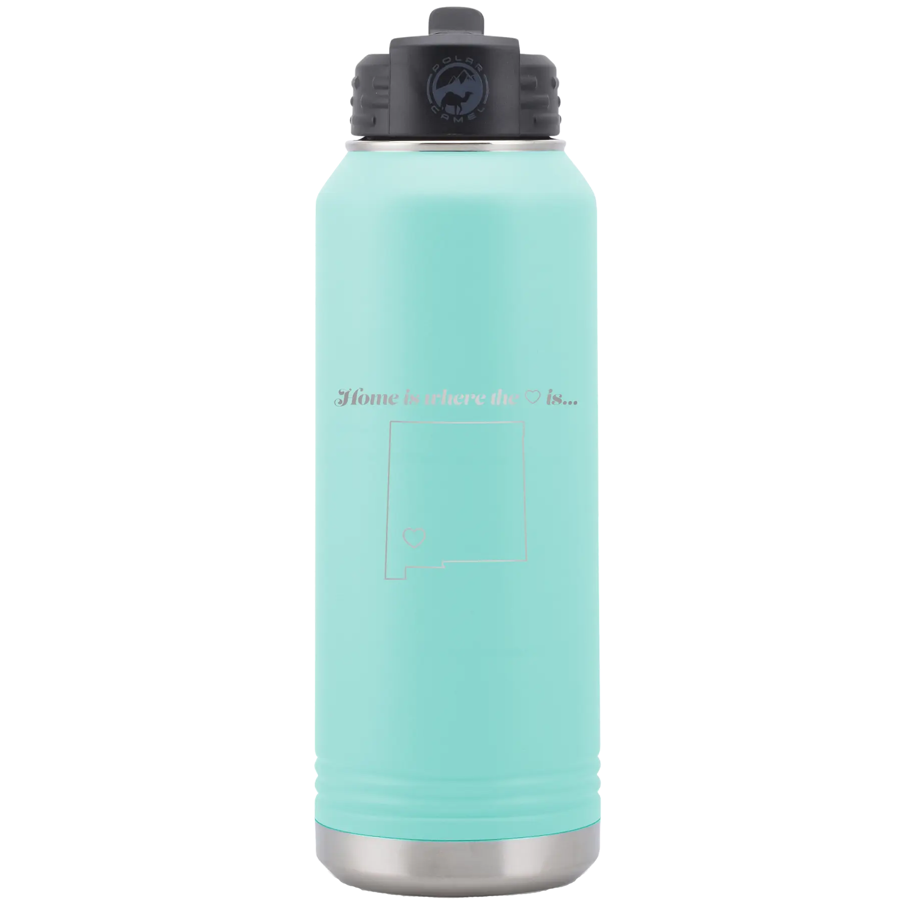 New Mexico Heart 32 oz Water Bottle | Teal