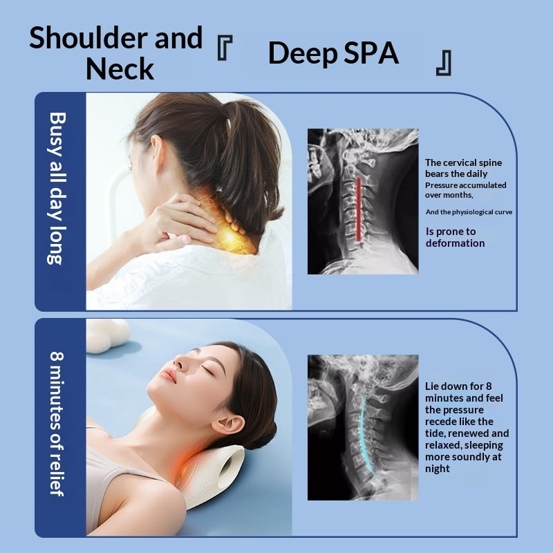 Cervical Neck Relaxer Pillow Foam Traction Support for Comfort