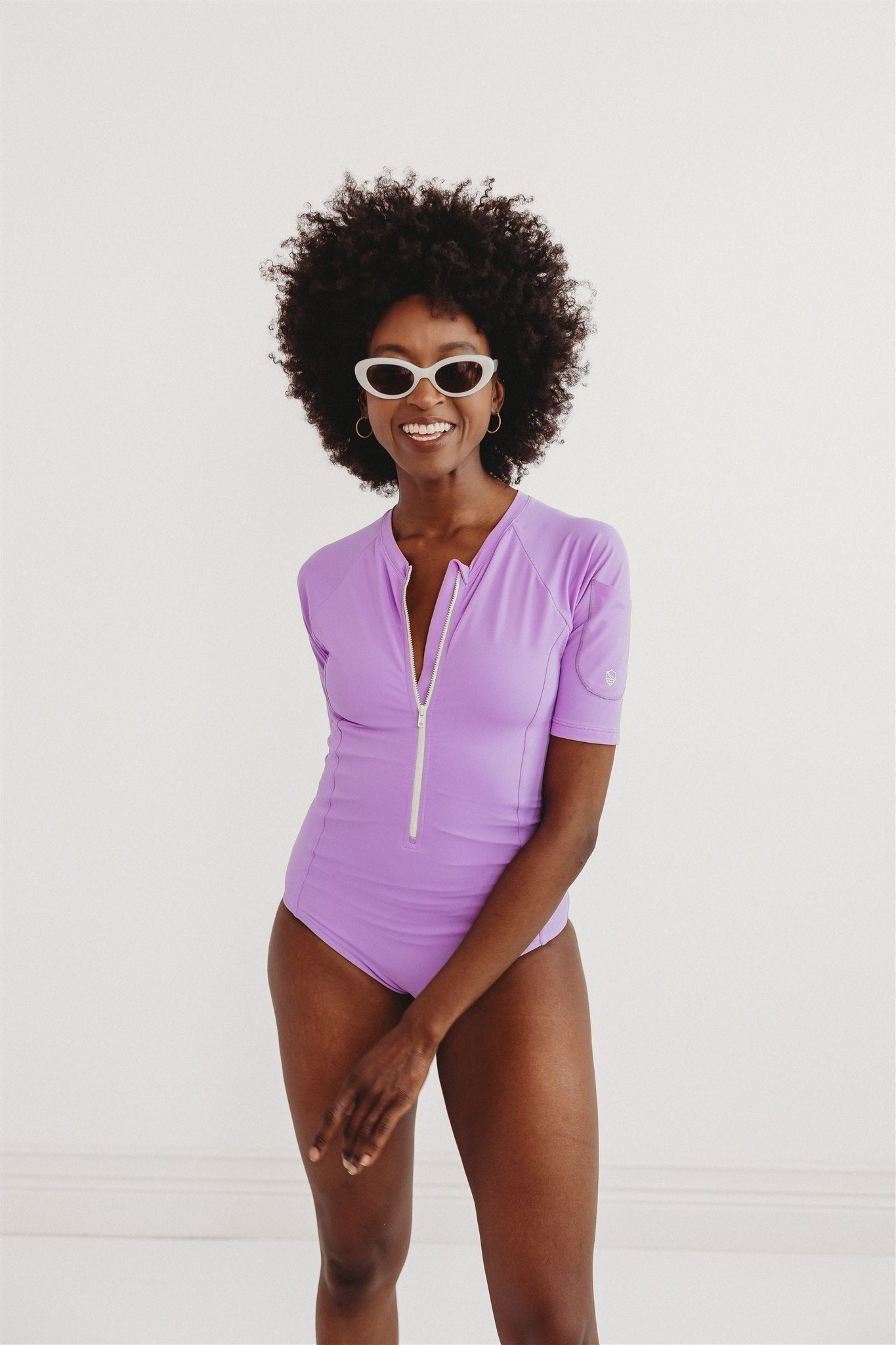 The Lizzy Sculpt Suit | UPF 50+ Sculpting Short Sleeve One-Piece Swimsuit