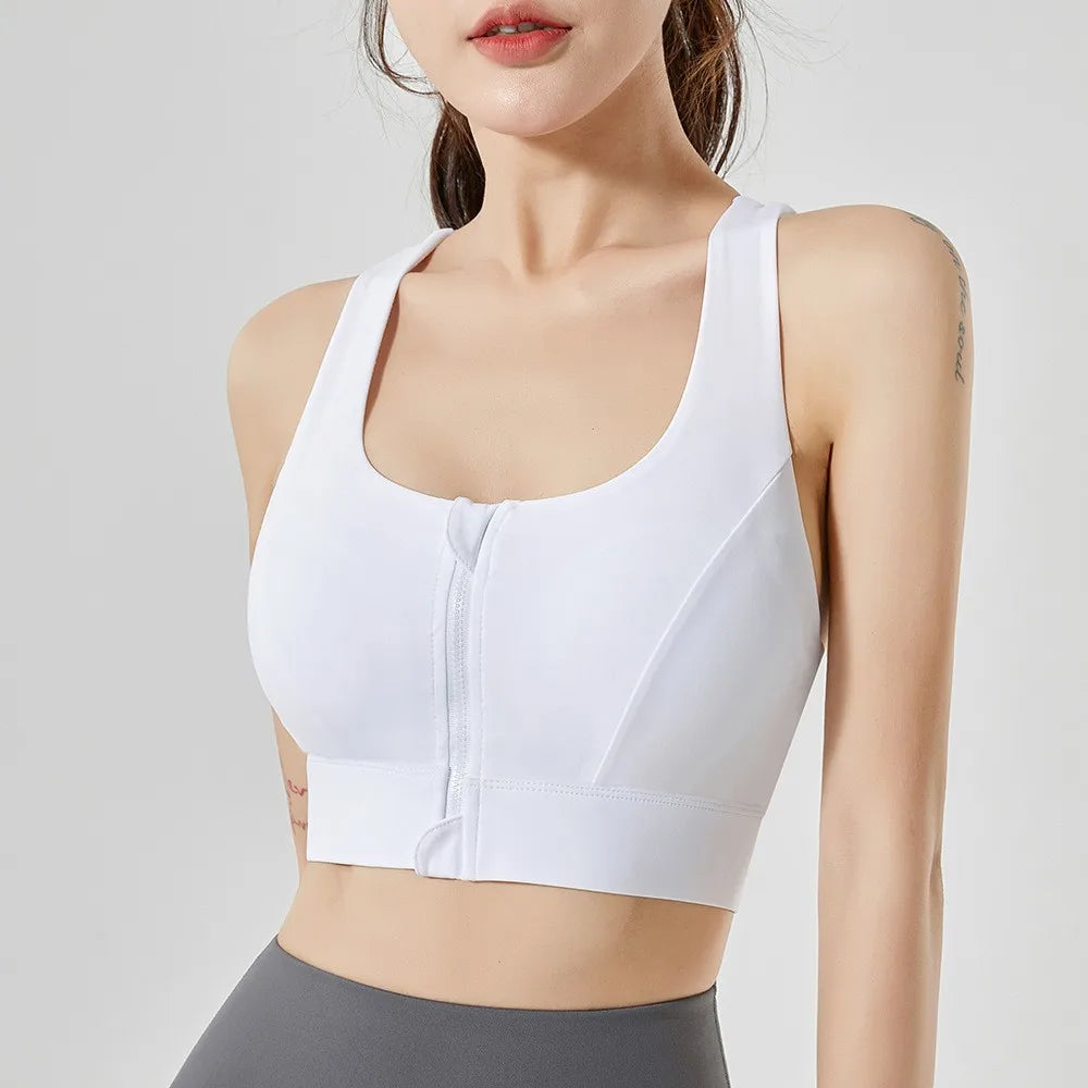 Support Your Workout Front Zipper Sports Bra