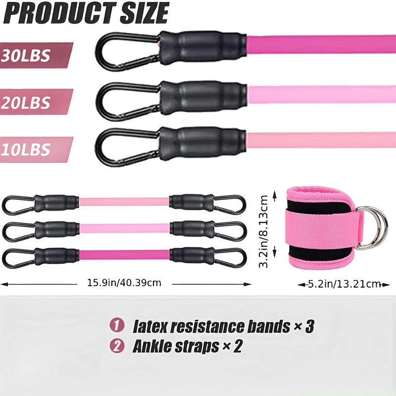 Ankle Strap Resistance Bands Set for Gym Fitness Workouts
