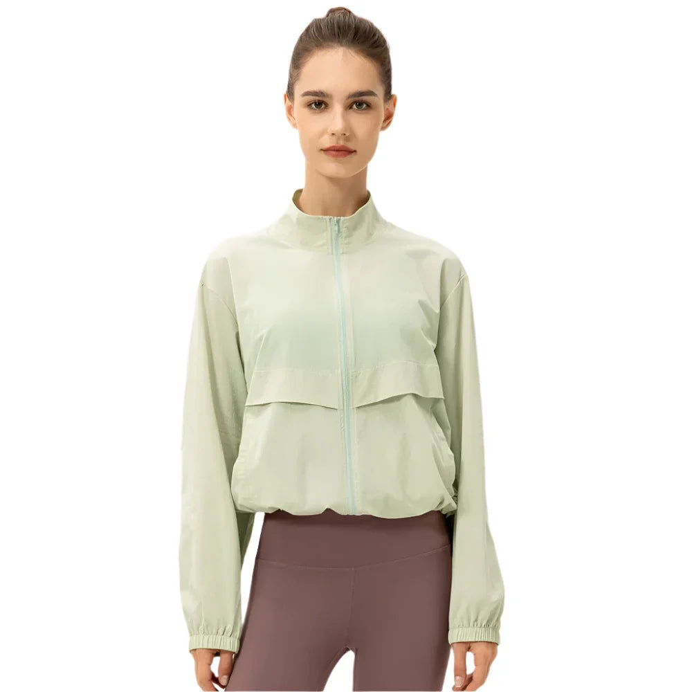 Women's Summer Running Jacket with Drawstring