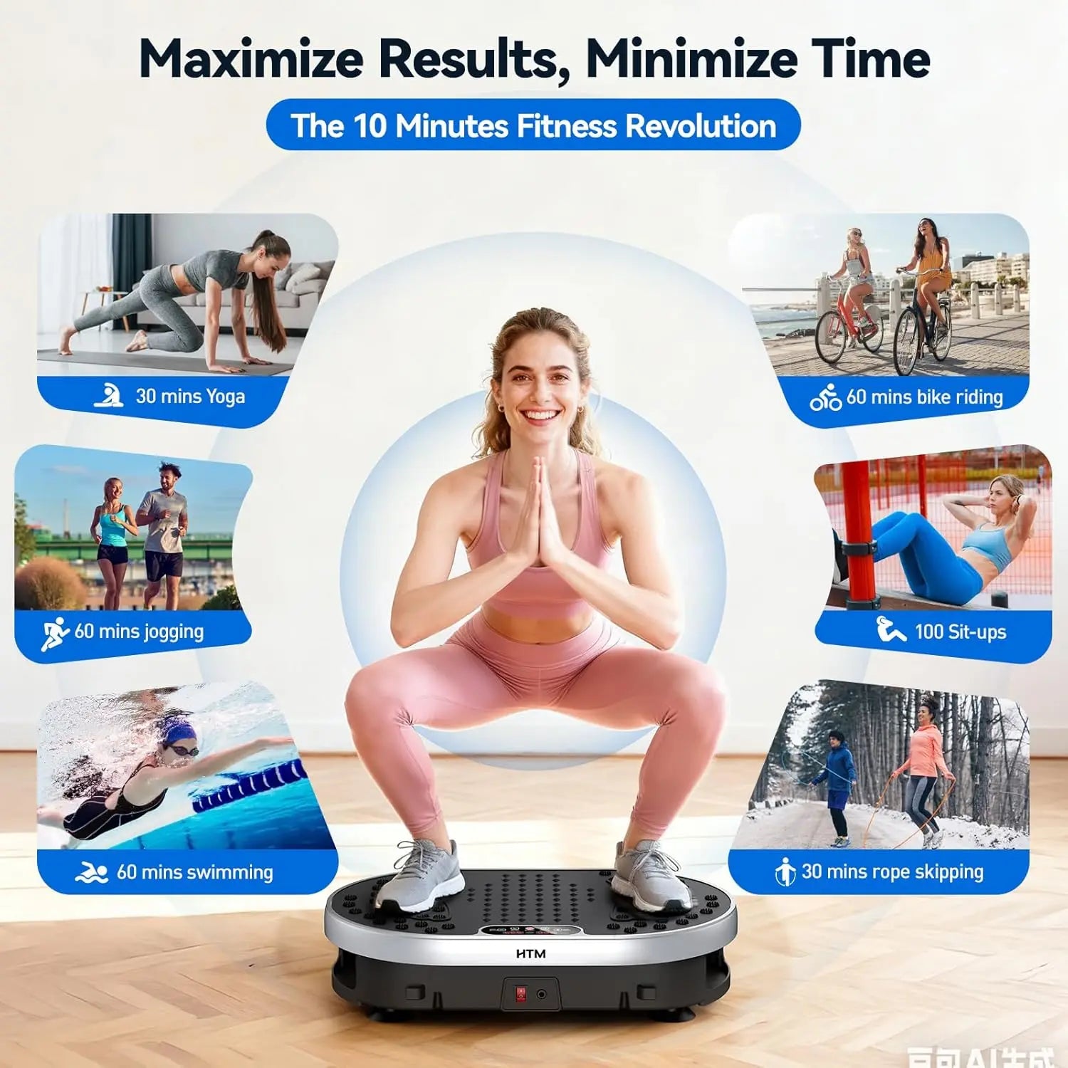 Vibration Plate Exercise Machine 120 Speeds 9 Programs Home
