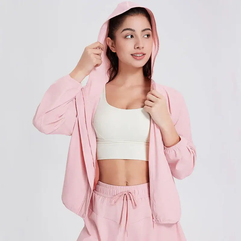Women's Anti-UV Running Jacket - UPF50+ Quick Dry Hoodie