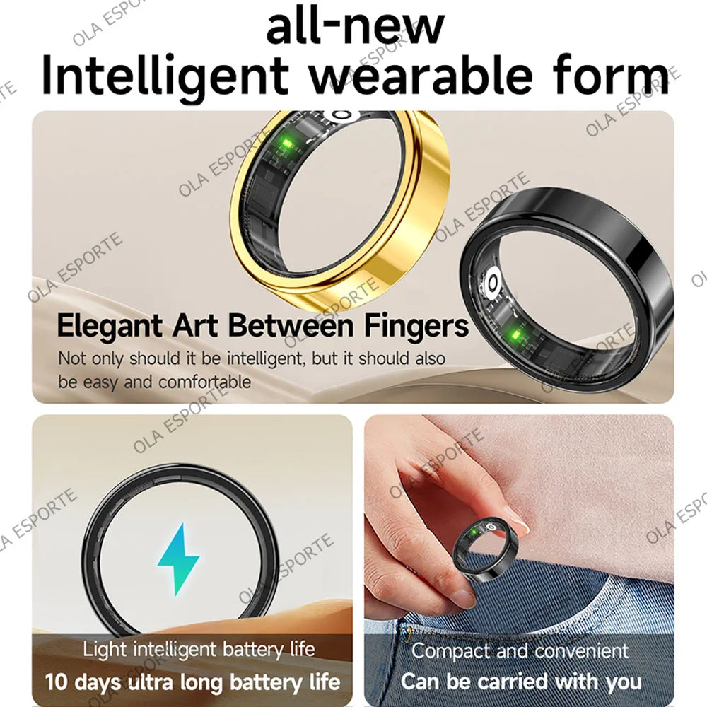 2026 Smart Ring Blood Pressure Heart Rate Sleep Monitoring