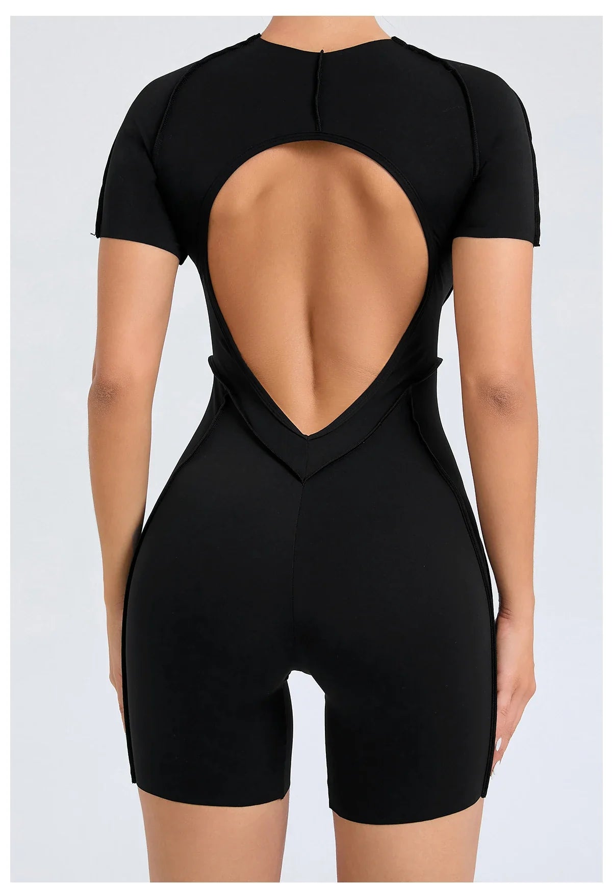 Short Jumpsuit Gym Clothes For Women Sportswear Fitness Overalls Backless Scrunch Booty Yoga Suit Sports Set Outfit