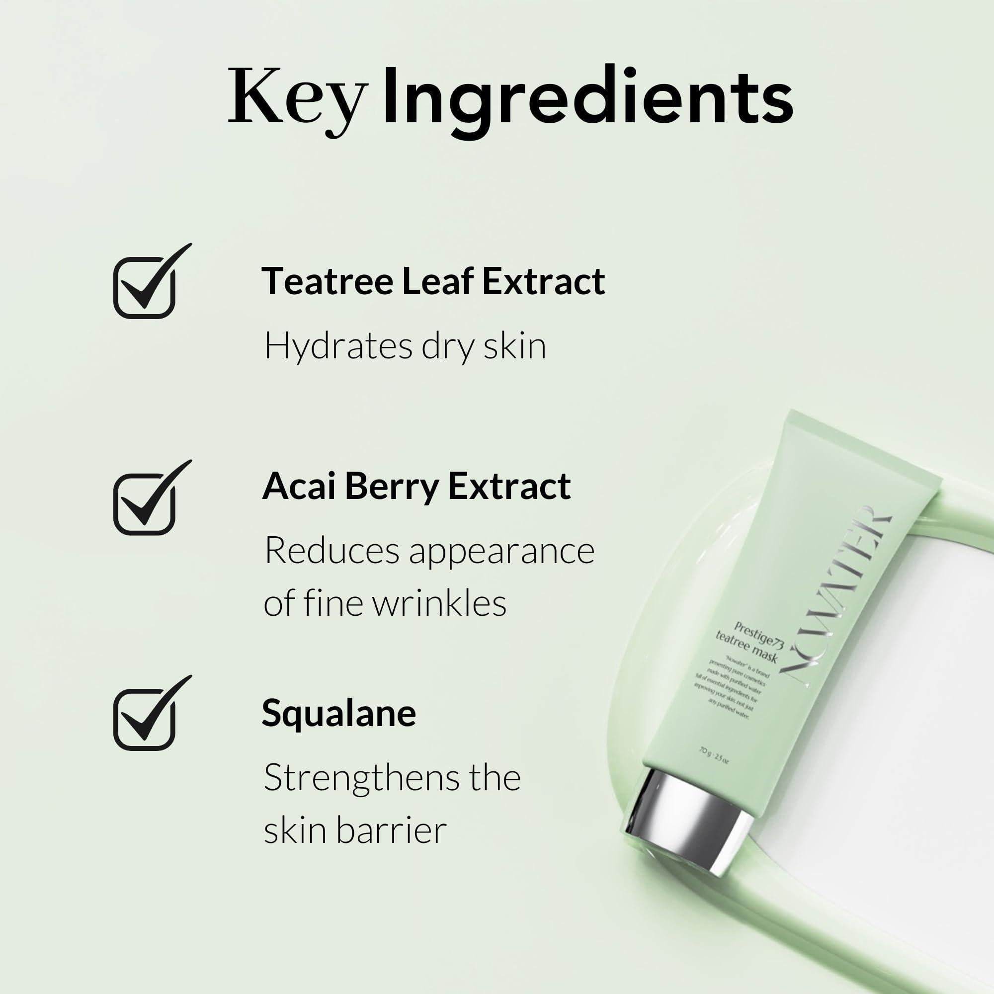 Tea Tree Wrapping Mask Skin Soothing care Acne prone Skin 2.4 Oz Teatree & 6 Tropical Fruit Extracts Calming Peel Off Mask Korean Skincare for Face