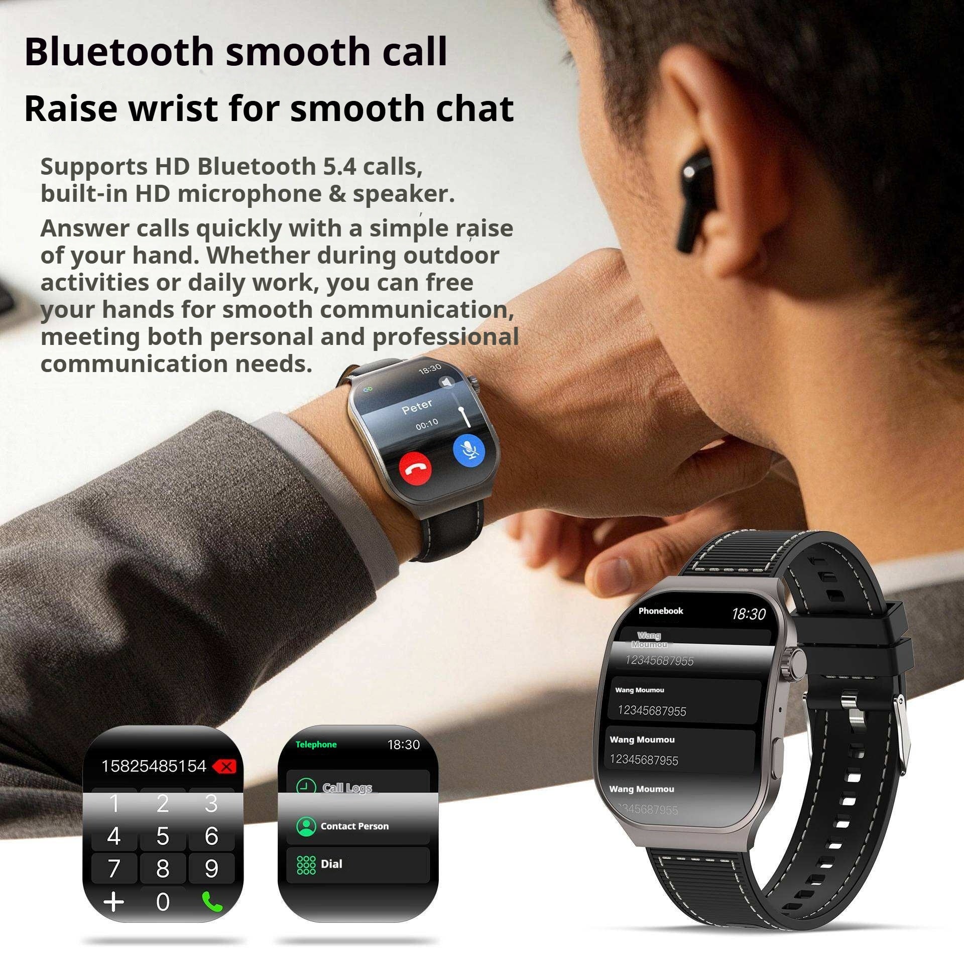 KP-S112 Curved Screen Smartwatch Calling Heart Rate Health Monitoring