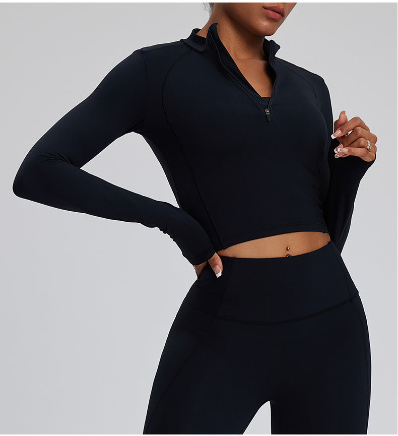 Women's Seamless Yoga Set – Long Sleeve Jacket, Sports Bra & Pants | Pilates Fitness Suit