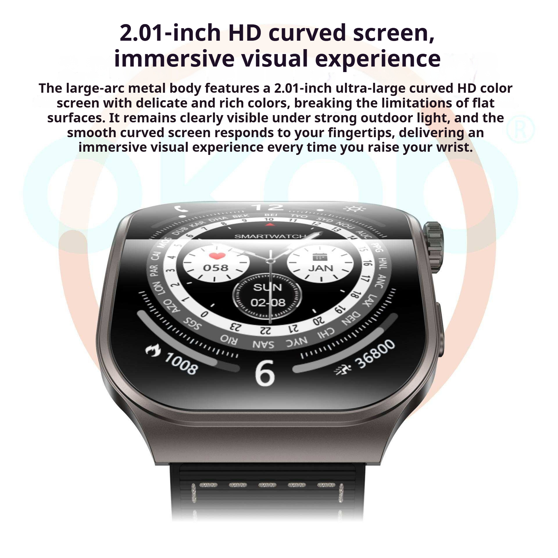 KP-S112 Curved Screen Smartwatch Calling Heart Rate Health Monitoring