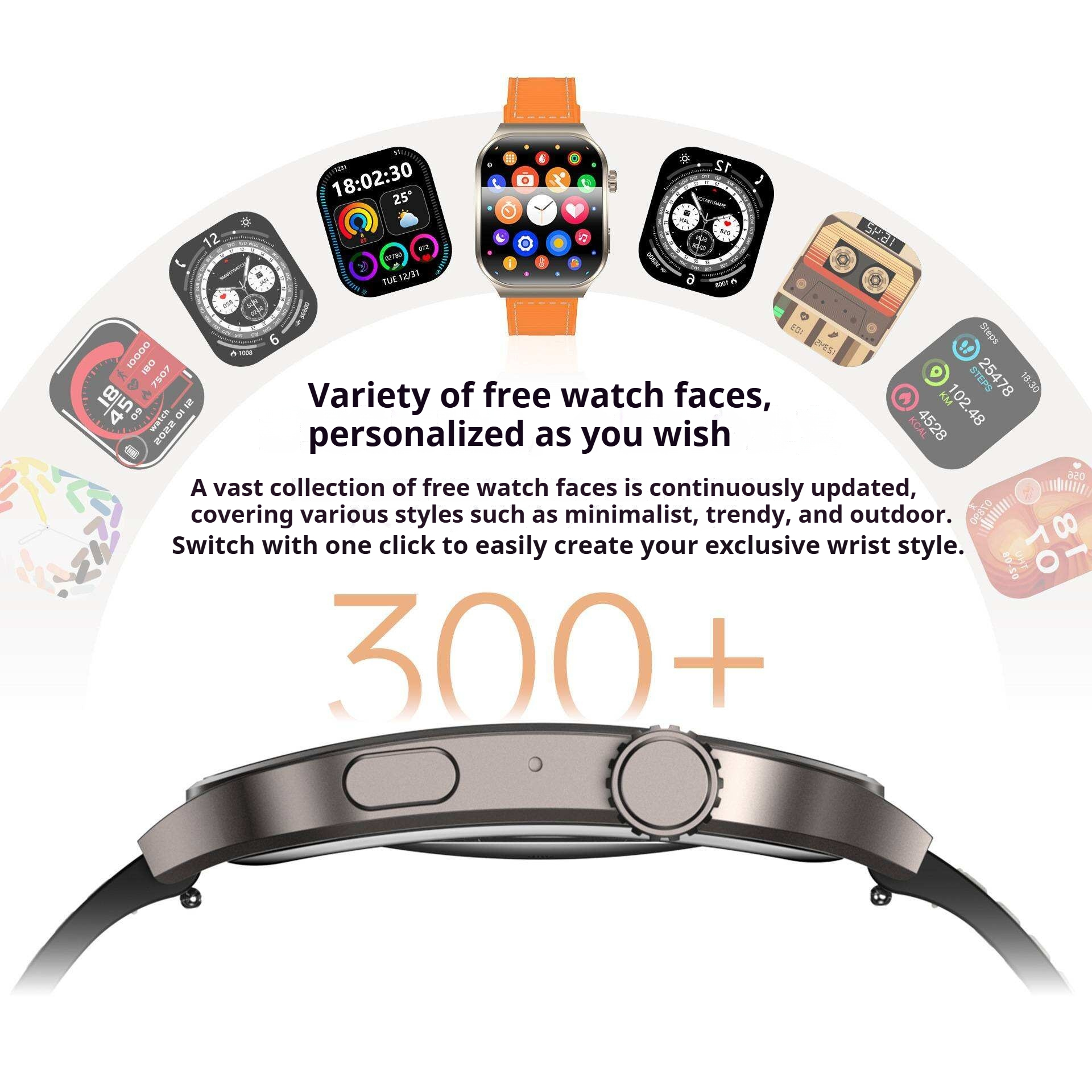 KP-S112 Curved Screen Smartwatch Calling Heart Rate Health Monitoring